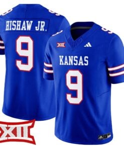 Daniel Hishaw Jr Jersey 9 Kansas Jayhawks 2025 Vapor Limited Stitched Royal