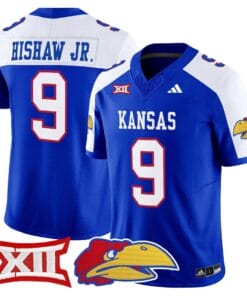 Daniel Hishaw Jr Jersey 9 Kansas Jayhawks 2025 Vapor Limited Stitched Royal Alter