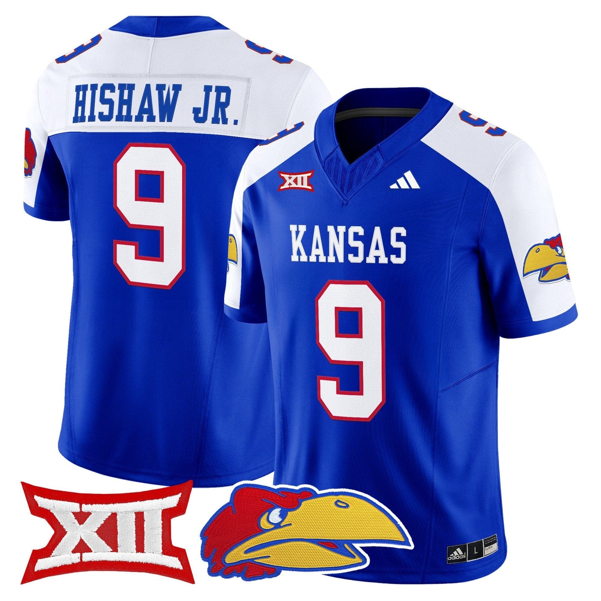 Daniel Hishaw Jr Jersey #9 Kansas Jayhawks 2025 Vapor Limited Stitched - Image 3