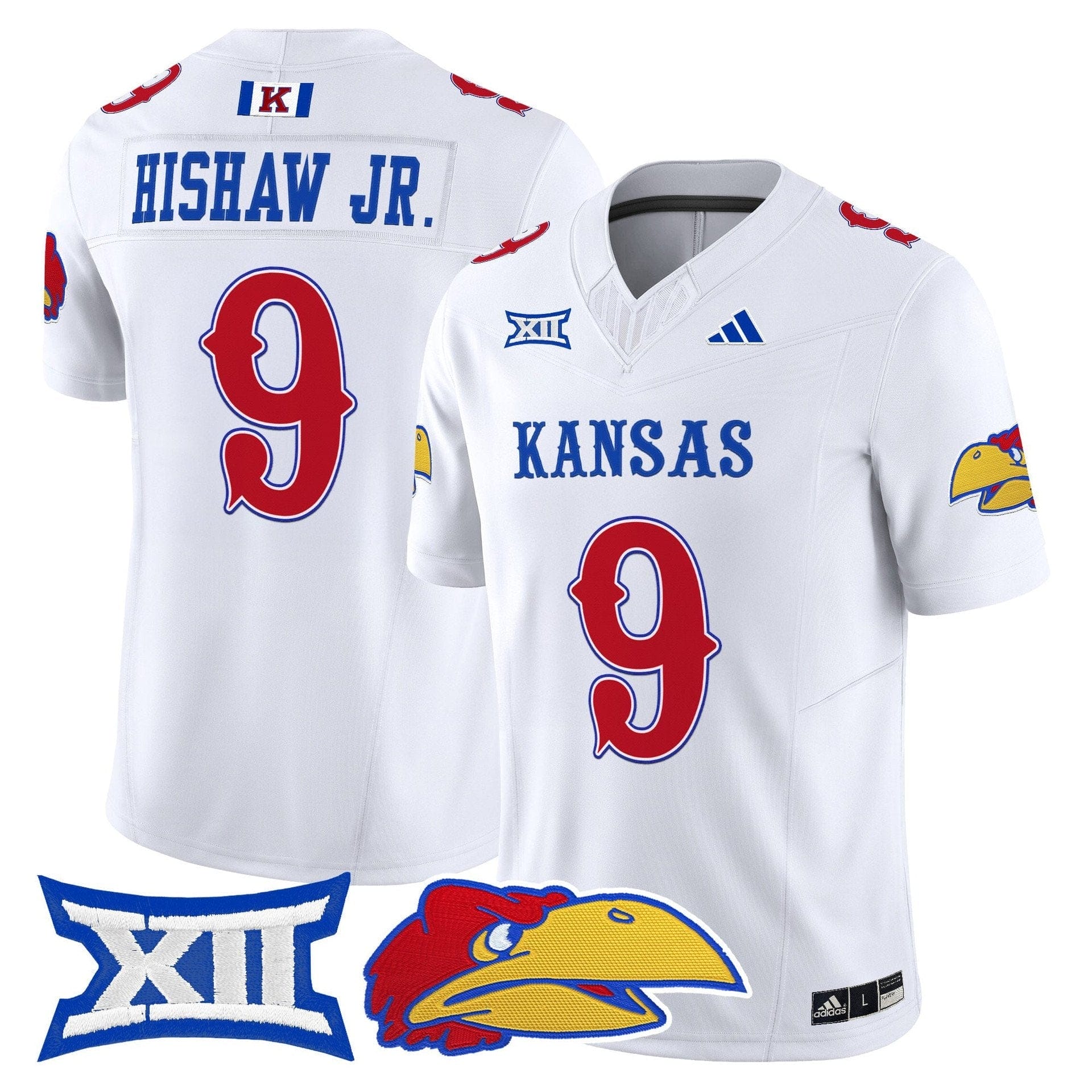 Daniel Hishaw Jr Jersey #9 Kansas Jayhawks 2025 Vapor Limited Stitched - Image 2