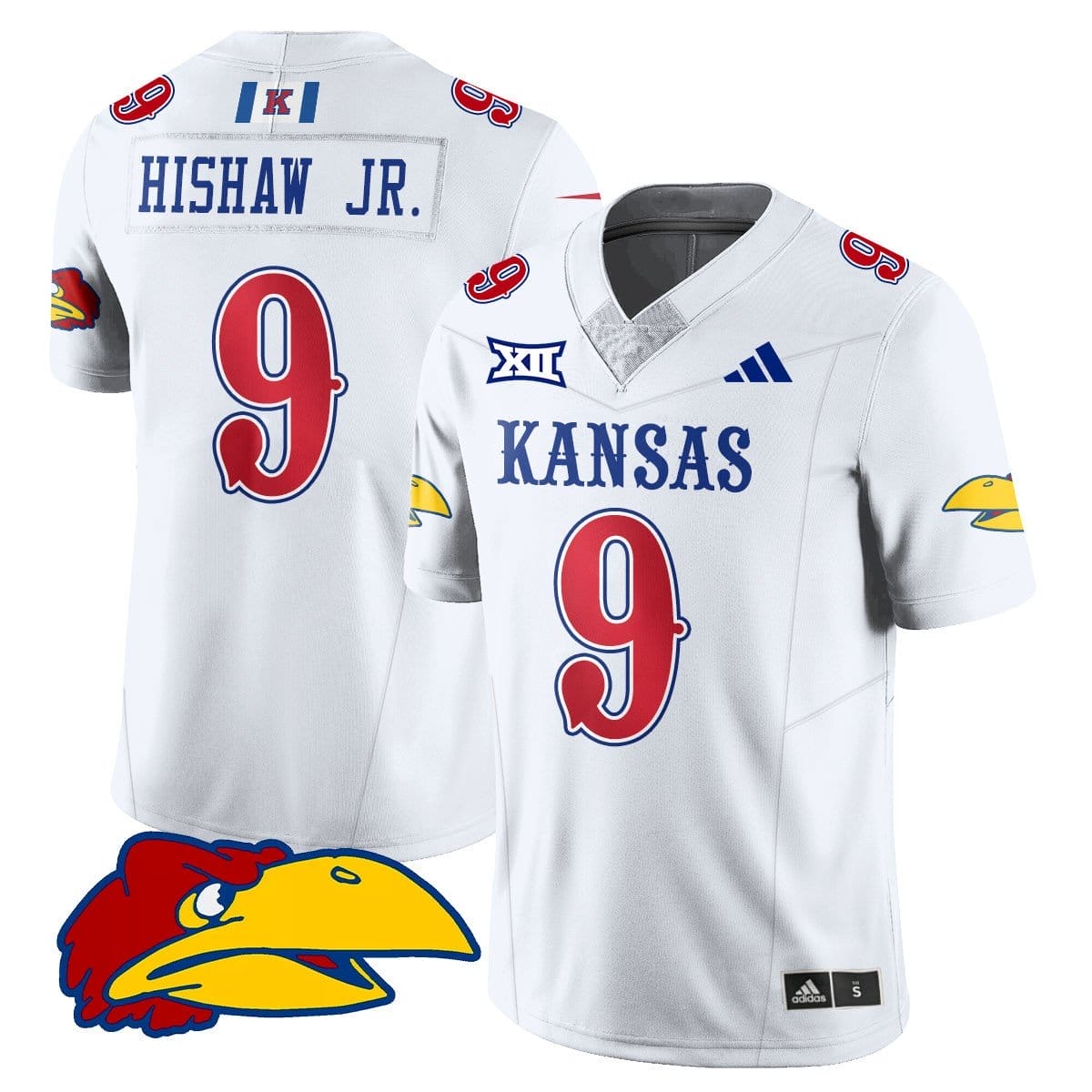Daniel Hishaw Jr Jersey #9 Kansas Jayhawks Football 2025 Limited Stitched - Image 2