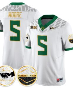Dante Moore Jersey 5 Oregon Ducks 2025 Shoe Duck Stitched White