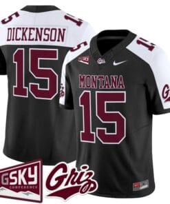 Dave Dickenson Jersey 15 Montana Grizzlies 2025 Vapor Stitched Black Alter