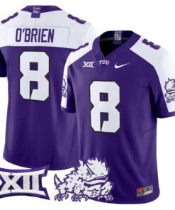 Davey O Brien Jersey 8 TCU Horned Frogs 2025 Vapor Limited Stitched Purple Alter