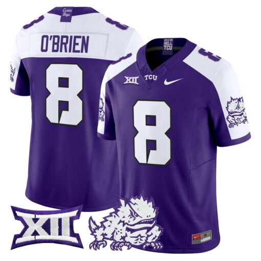 Davey O'Brien Jersey #8 TCU Horned Frogs 2025 Vapor Limited Stitched - Image 4