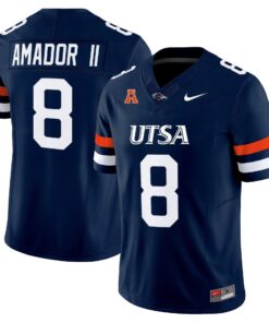 David Amador II Jersey 8 UTSA Roadrunners 2025 Vapor Limited Stitched Navy