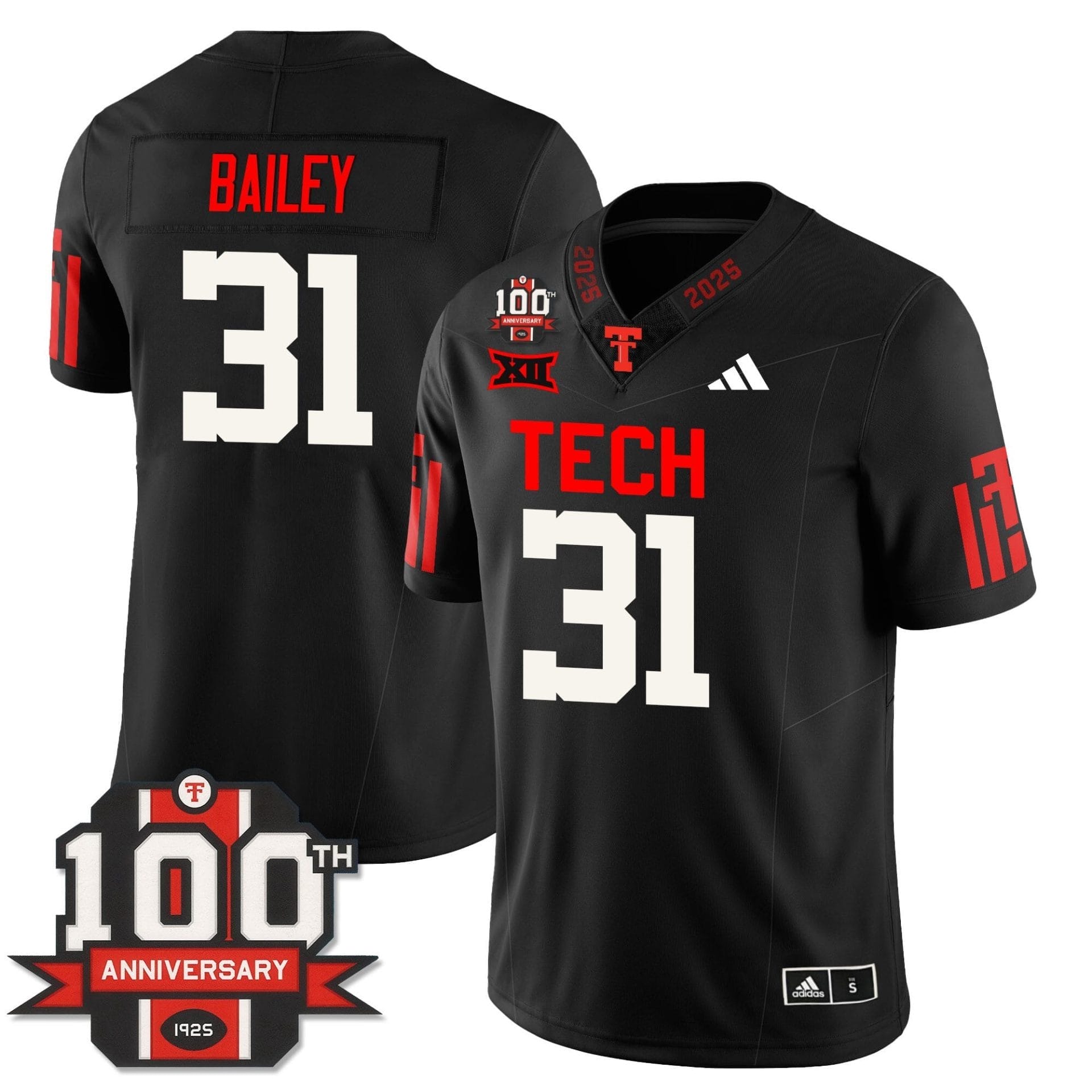 David Bailey Jersey #31 Texas Tech Football 100th Anniversary Stitched