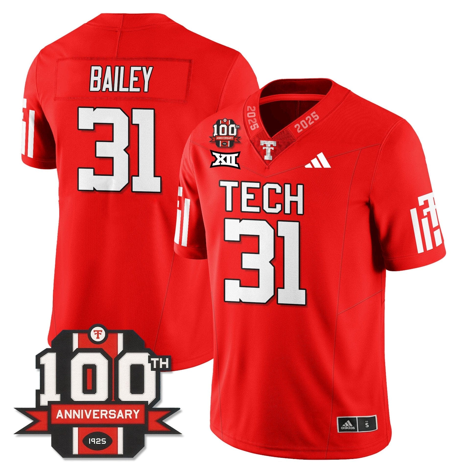 David Bailey Jersey #31 Texas Tech Football 100th Anniversary Stitched - Image 3
