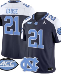 Davion Gause Jersey 21 North Carolina Tar Heels 2025 Limited Stitched Navy Alter
