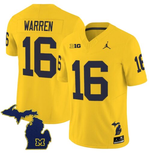Davis Warren Jersey #16 Michigan Wolverines 2025 Limited V2 Stitched - Image 3