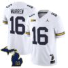 Davis Warren Jersey 16 Michigan Wolverines 2025 Limited V2 Stitched White