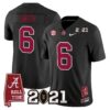 DeVonta Smith Jersey 6 Alabama 2021 CFP Championship Alabama Map Black
