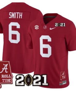 DeVonta Smith Jersey 6 Alabama 2021 CFP Championship Alabama Map Crimson