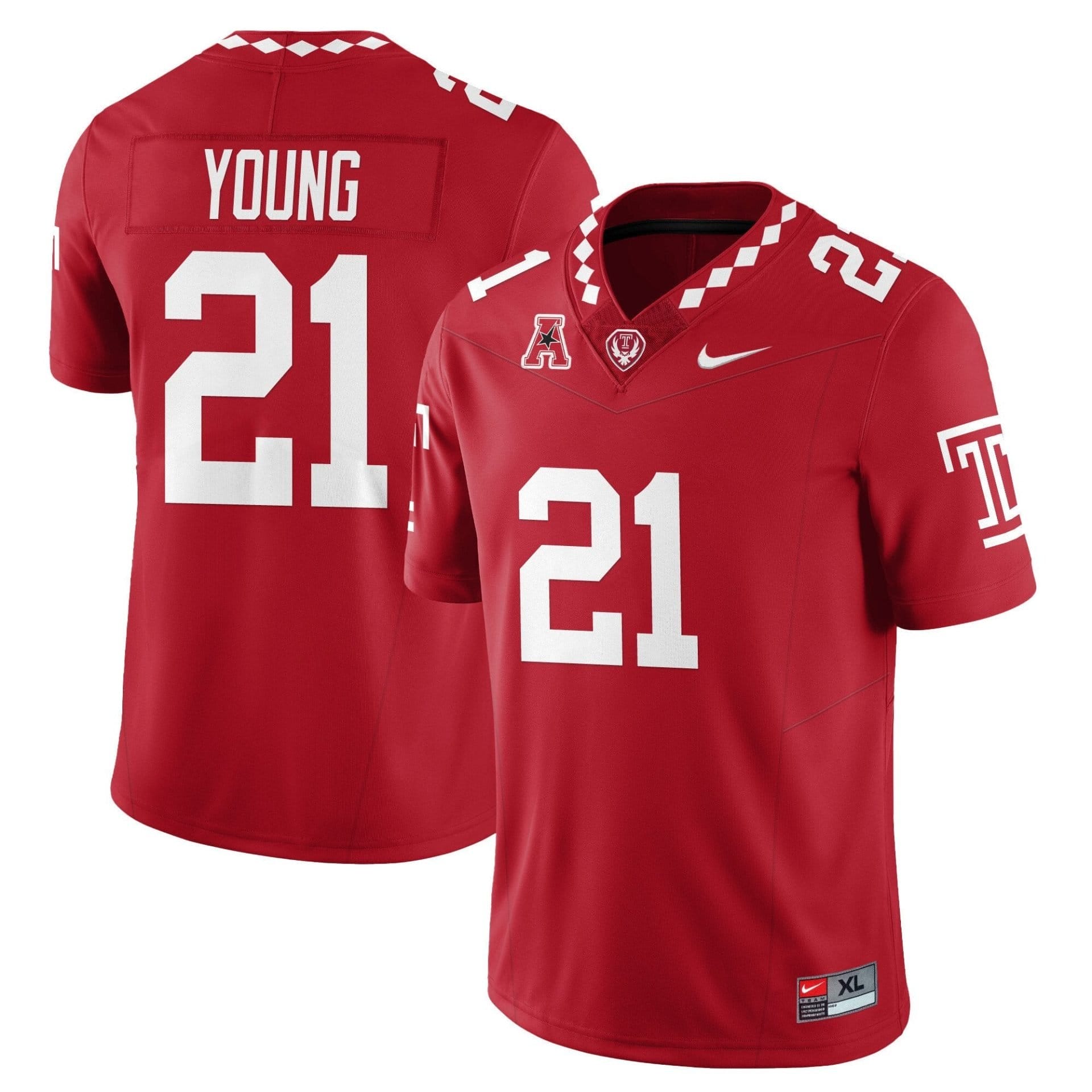 De'Carlos Young Jersey #21 Temple Football 2025 Vapor Limited Stitched