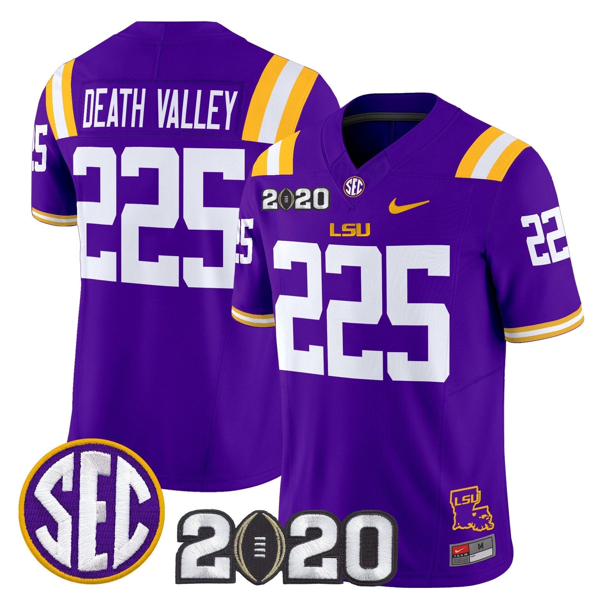Death Valley Jersey #225 LSU Tigers 2020 National Champions Stitched - Image 5