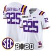 Death Valley Jersey 225 LSU Tigers 2020 National Champions Stitched White