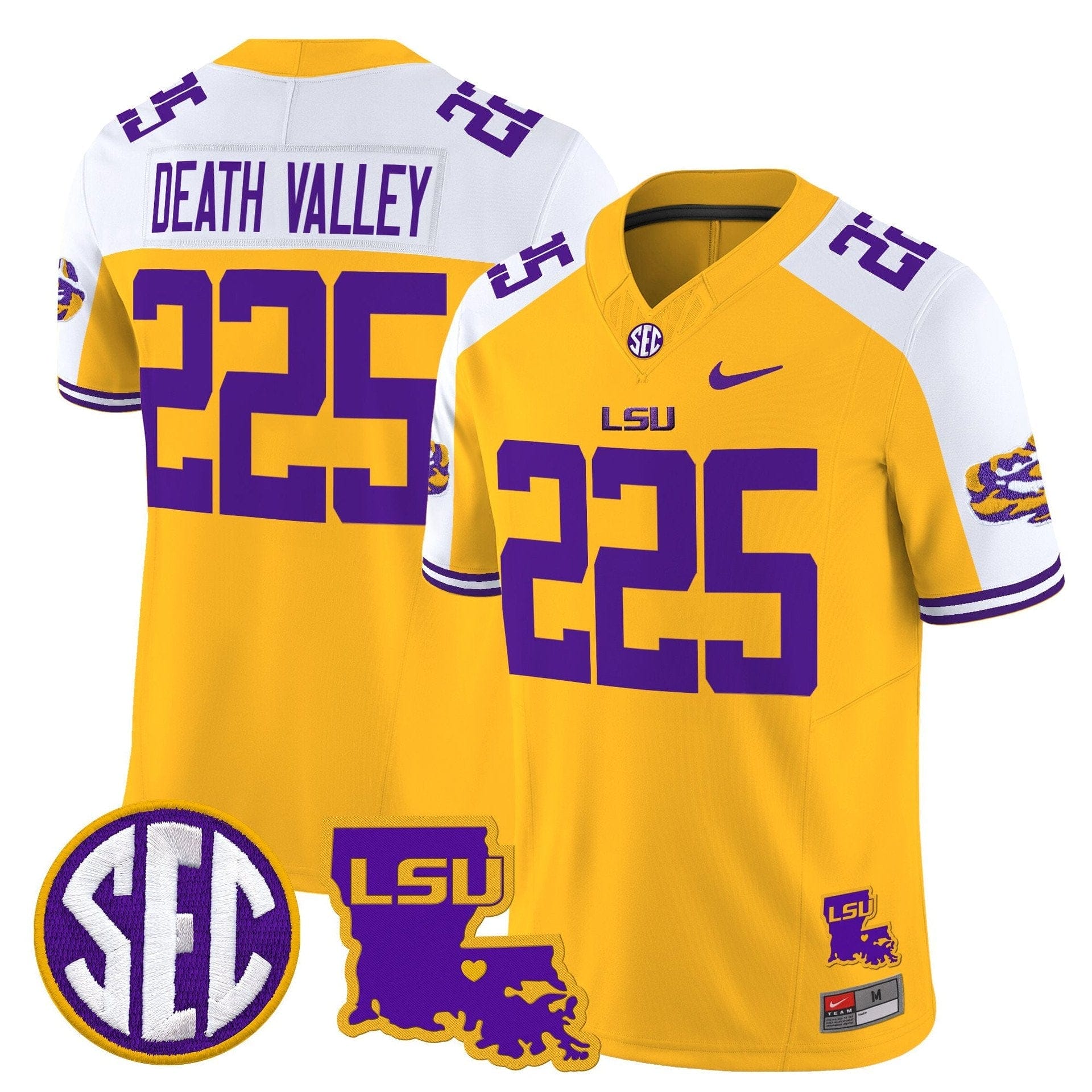 Death Valley Jersey #225 LSU Tigers 2025 Louisiana Patch Stitched - Image 3