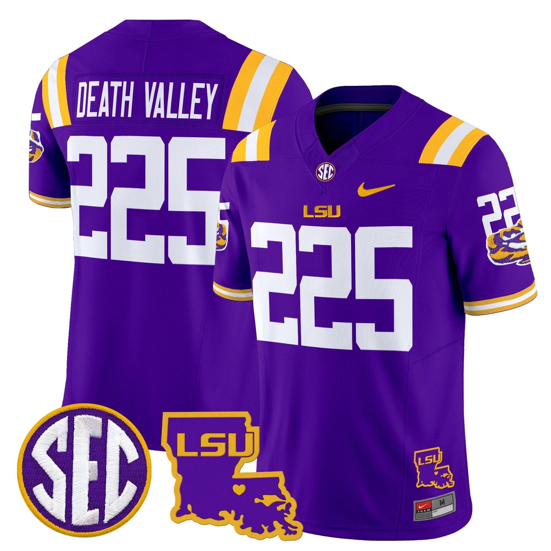 Death Valley Jersey #225 LSU Tigers 2025 Louisiana Patch Stitched - Image 5