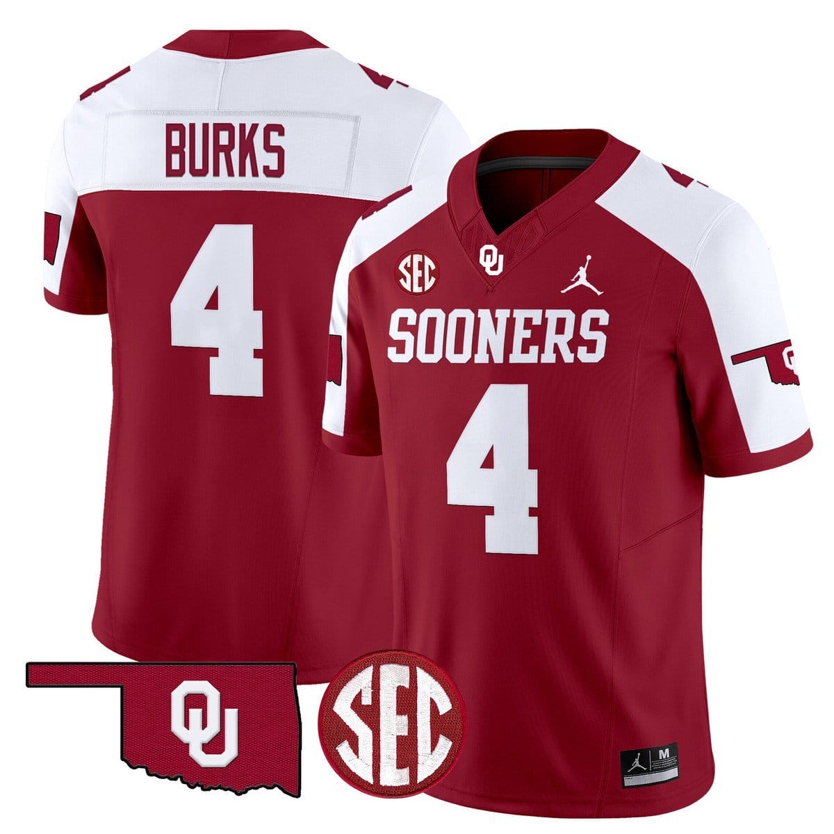 Deion Burks Jersey #4 Oklahoma Sooners 2025 Vapor Limited Stitched - Image 2
