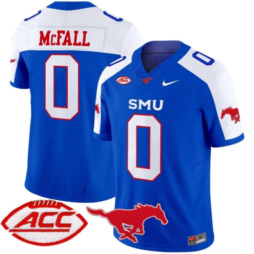 Derrick McFall Jersey #0 SMU Mustangs 2025 Vapor Limited Stitched - Image 2