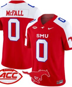 Derrick McFall Jersey 0 SMU Mustangs 2025 Vapor Limited Stitched Red Alter