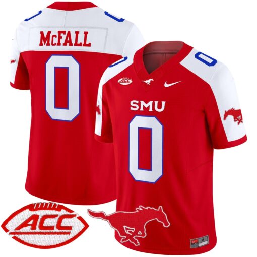 Derrick McFall Jersey #0 SMU Mustangs 2025 Vapor Limited Stitched - Image 4