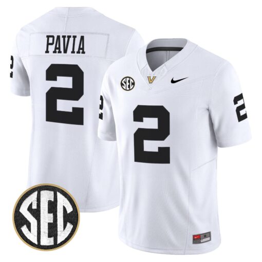 Diego Pavia Jersey #2 Vanderbilt Commodores 2025 Limited Stitched - Image 2