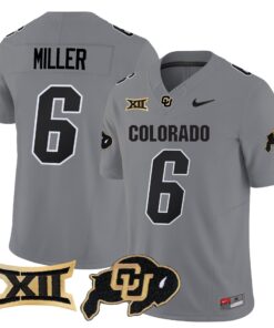 Drelon Miller Jersey 6 Colorado Buffaloes 2025 Limited Stitched Gray