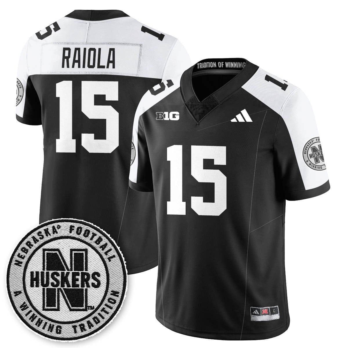 Dylan Raiola Jersey #15 Nebraska Football 2025 Blackout Stitched - Image 2
