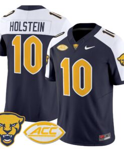 Eli Holstein Jersey 10 Pittsburgh Panthers 2025 Limited Stitched Navy Alter