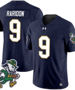 Eli Raridon Jersey 9 Notre Dame 2025 Gridiron Leprechaun Edition Navy