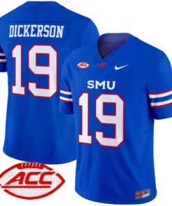 Eric Dickerson Jersey 19 SMU Mustangs 2025 Vapor Limited Stitched Blue