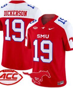 Eric Dickerson Jersey 19 SMU Mustangs 2025 Vapor Limited Stitched Red Alter