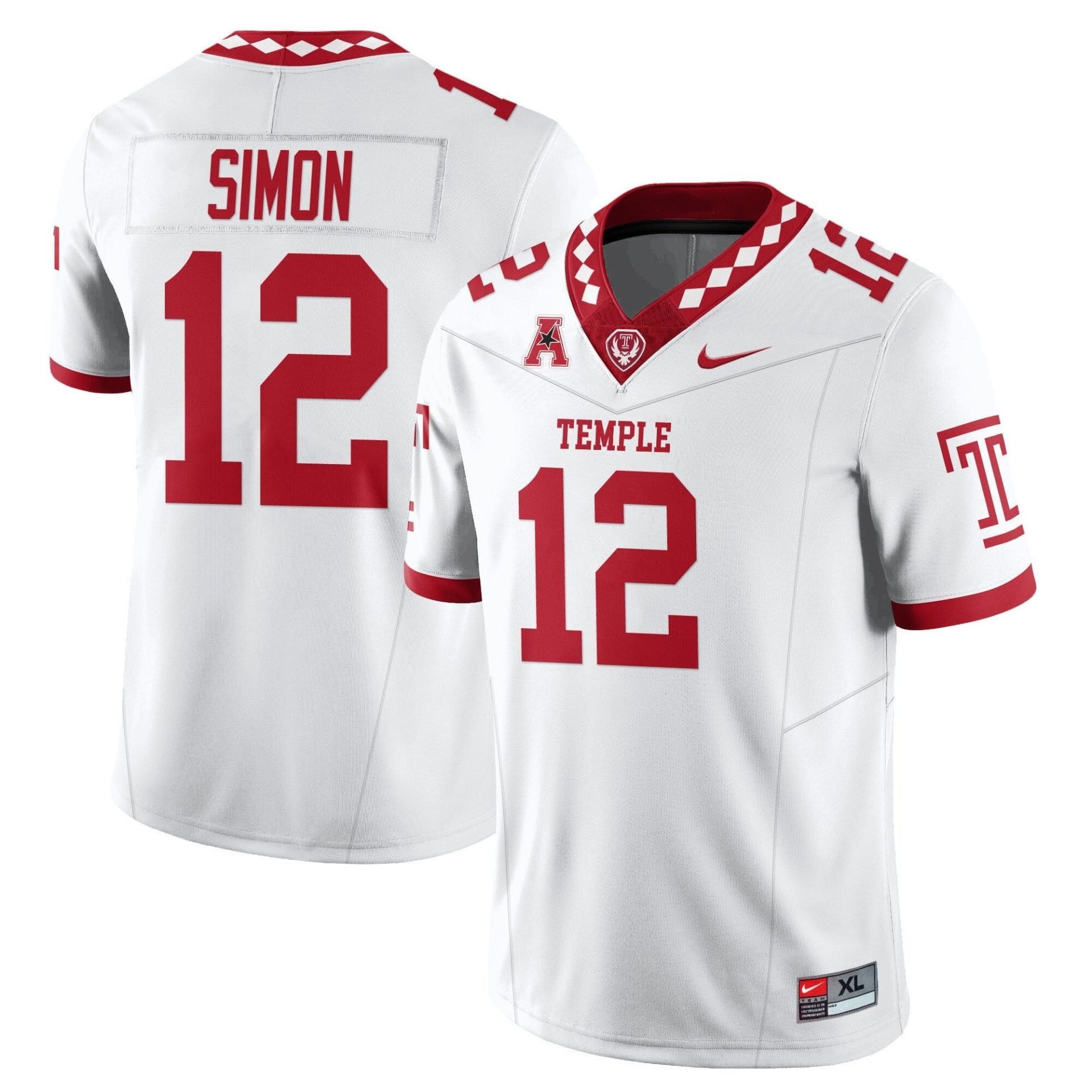Evan Simon Jersey #12 Temple Football 2025 Vapor Limited Stitched - Image 2