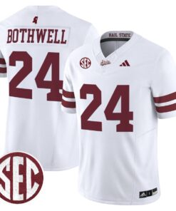 Alternative view of Fluff Bothwell Jersey #24 Mississippi State Bulldogs Dark Mode