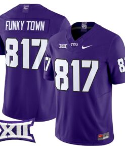 Funky Town Jersey 817 TCU Horned Frogs 2025 Vapor Limited Stitched Purple