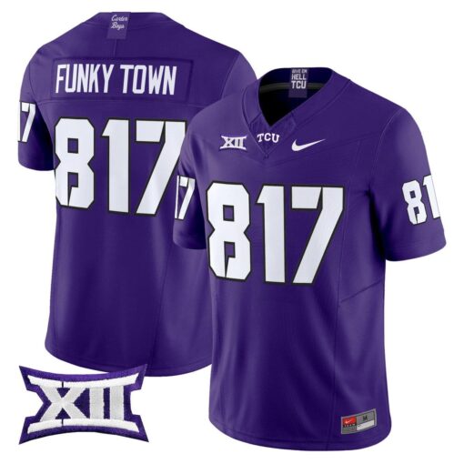 Funky Town Jersey #817 TCU Horned Frogs 2025 Vapor Limited Stitched - Image 5