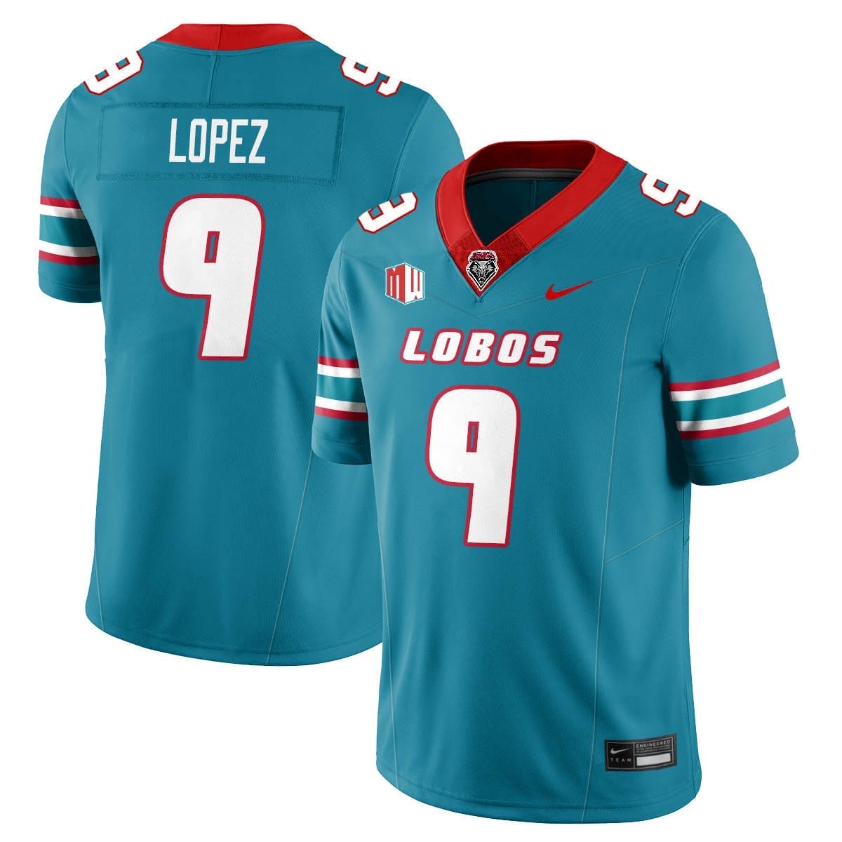Gabriel Lopez Jersey #9 UNM Lobo Football 2025 All Stitched