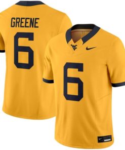 Garrett Greene Jersey 6 West Virginia Mountaineers 2025 Vapor Stitched Gold