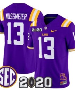 Garrett Nussmeier Jersey 13 LSU Tigers 2020 National Champions Purple