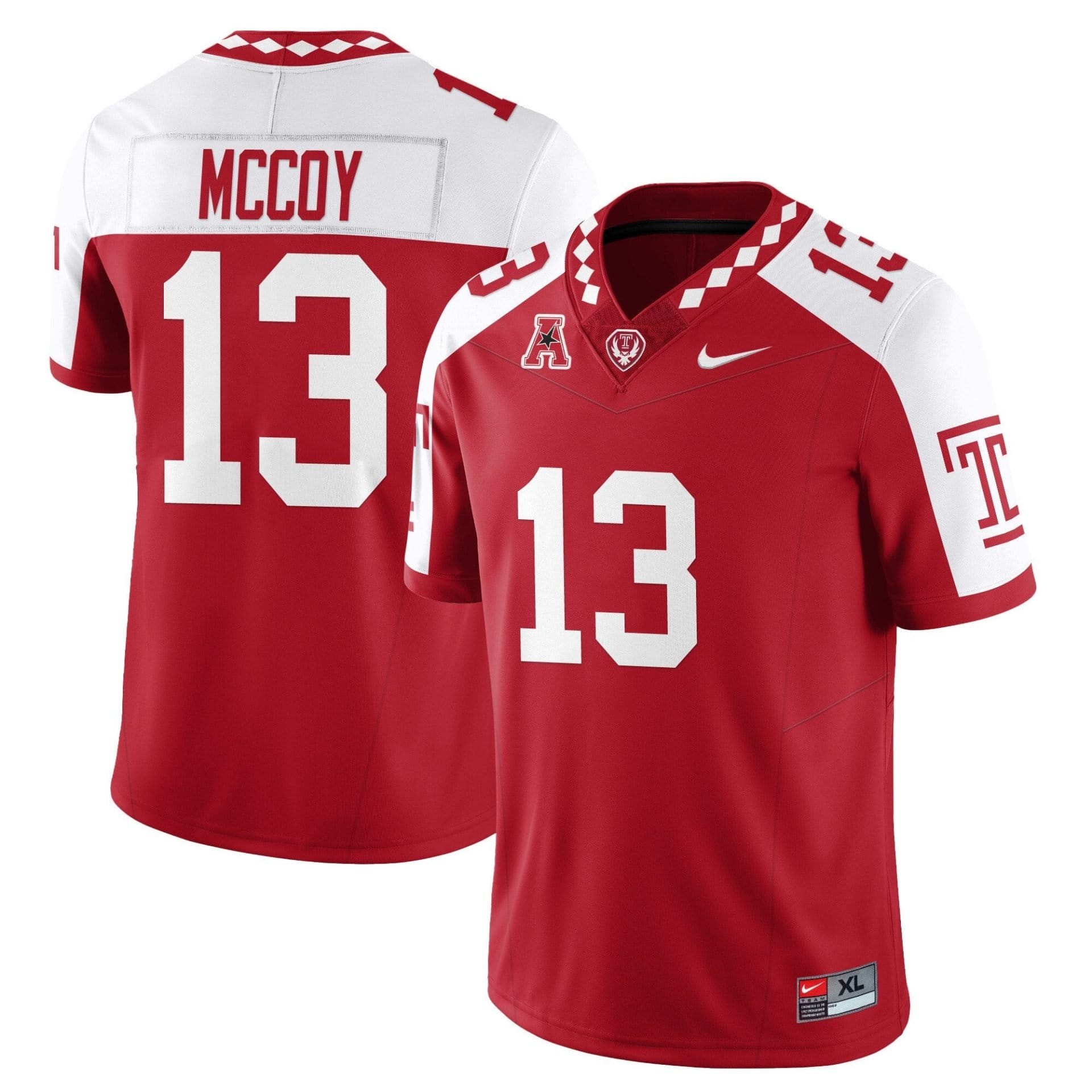 Gevani McCoy Jersey #13 Temple Football 2025 Vapor Limited Stitched - Image 3