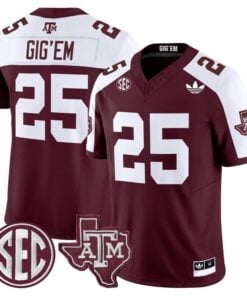 Gig Em Jersey 25 Texas A M Aggies 2025 Vapor Limited V2 Stitched Maroon Alter 2012a2d2 b897 497b 8585 d93fbda7db31
