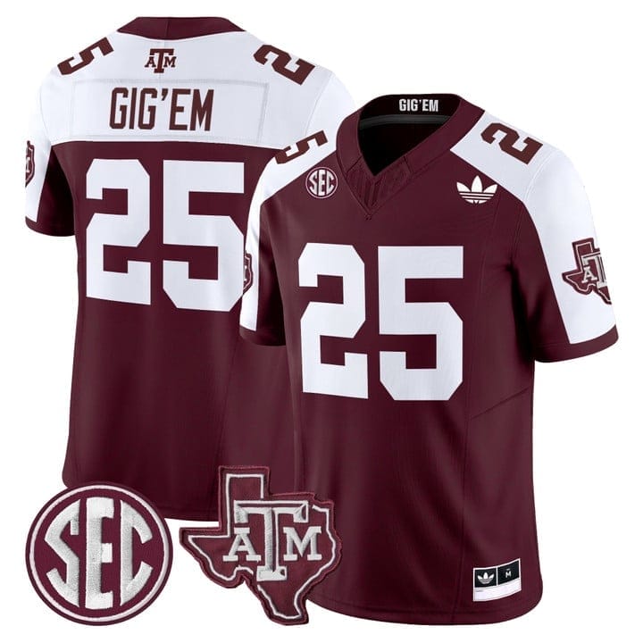 Gig'Em Jersey #25 Texas A&M Aggies 2025 Vapor Limited V2 Stitched - Image 4