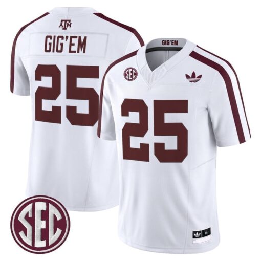 Gig'Em Jersey #25 Texas A&M Aggies 2025 Vapor Limited V2 Stitched - Image 2