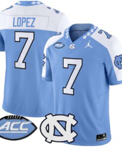 Gio Lopez Jersey 7 North Carolina Tar Heels 2025 Limited Stitched Blue Alter