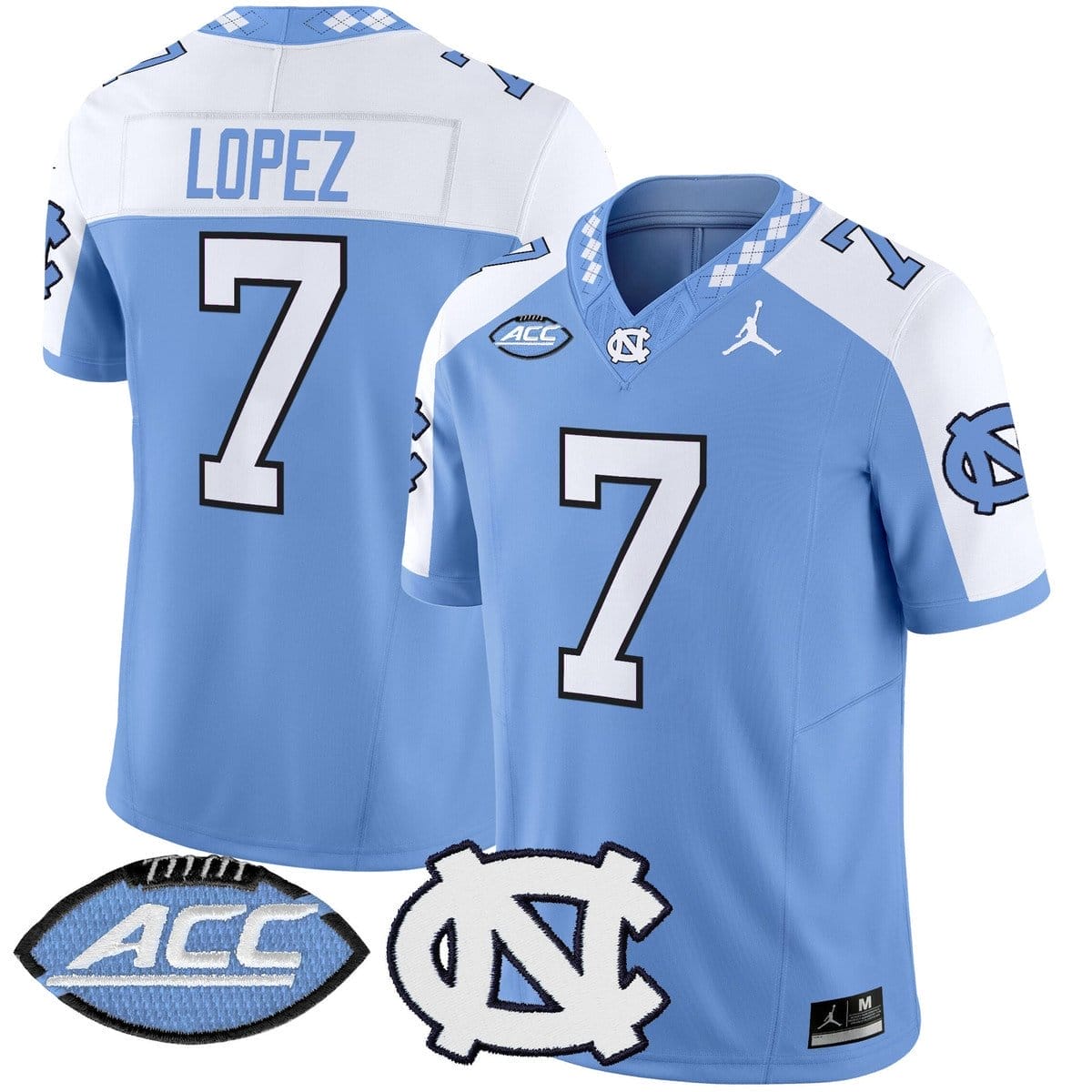 Gio Lopez Jersey #7 North Carolina Tar Heels 2025 Limited Stitched - Image 2