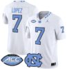 Gio Lopez Jersey 7 North Carolina Tar Heels 2025 Limited Stitched White f54133f5 4a21 4389 8de4 1ae1a5e748e9