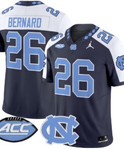 Giovani Bernard Jersey 26 North Carolina Tar Heels 2025 Stitched Navy Alter