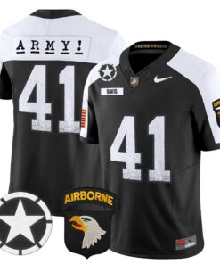 Glenn Davis Jersey 41 Army Black Knights 2025 Screaming Eagles Stitched Black Alter