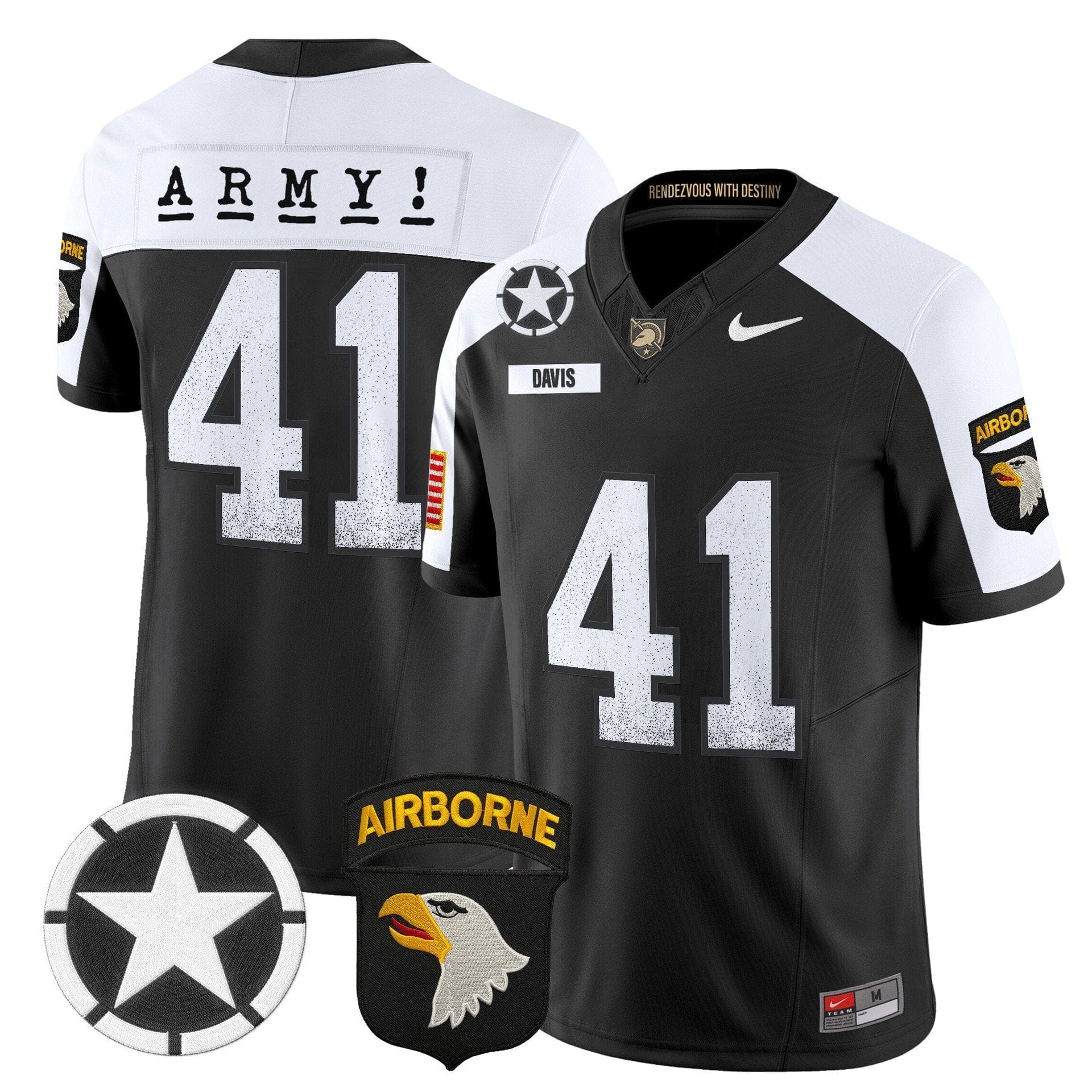 Glenn Davis Jersey #41 Army Black Knights 2025 Screaming Eagles Stitched - Image 4